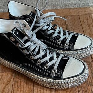 Mi.iM Black and Silver Studded Sneakers